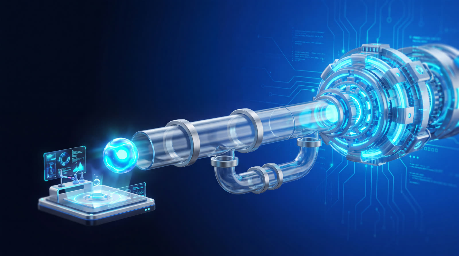 Different AI modules fitting together like precision puzzle pieces into a business framework